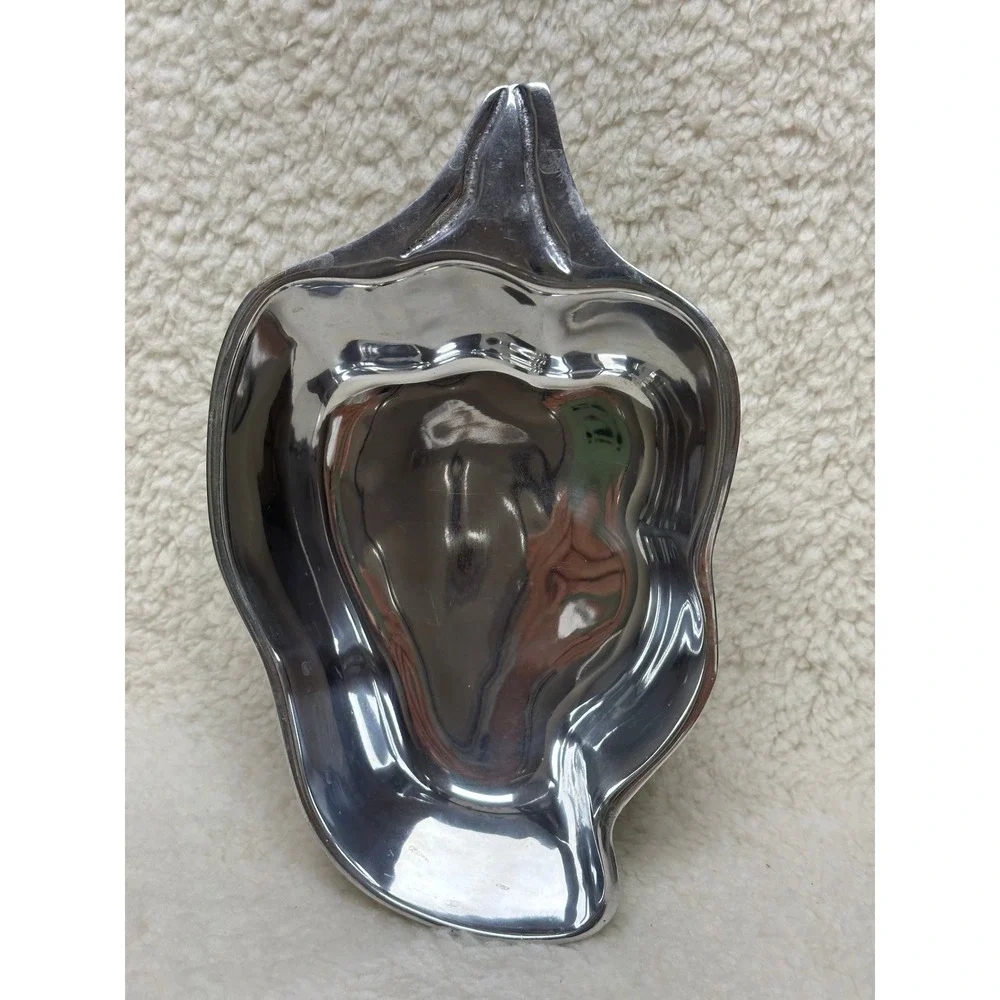 Holland Boone Polished Pewter Pepper‎ Shape Bowl Silver Tone Vintage